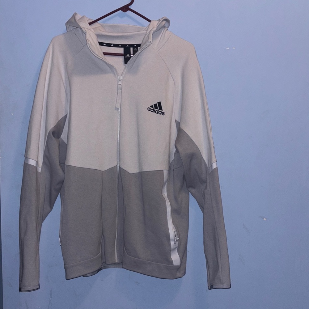 Adidas Two-Tone Gray Zip-Up Hoodie